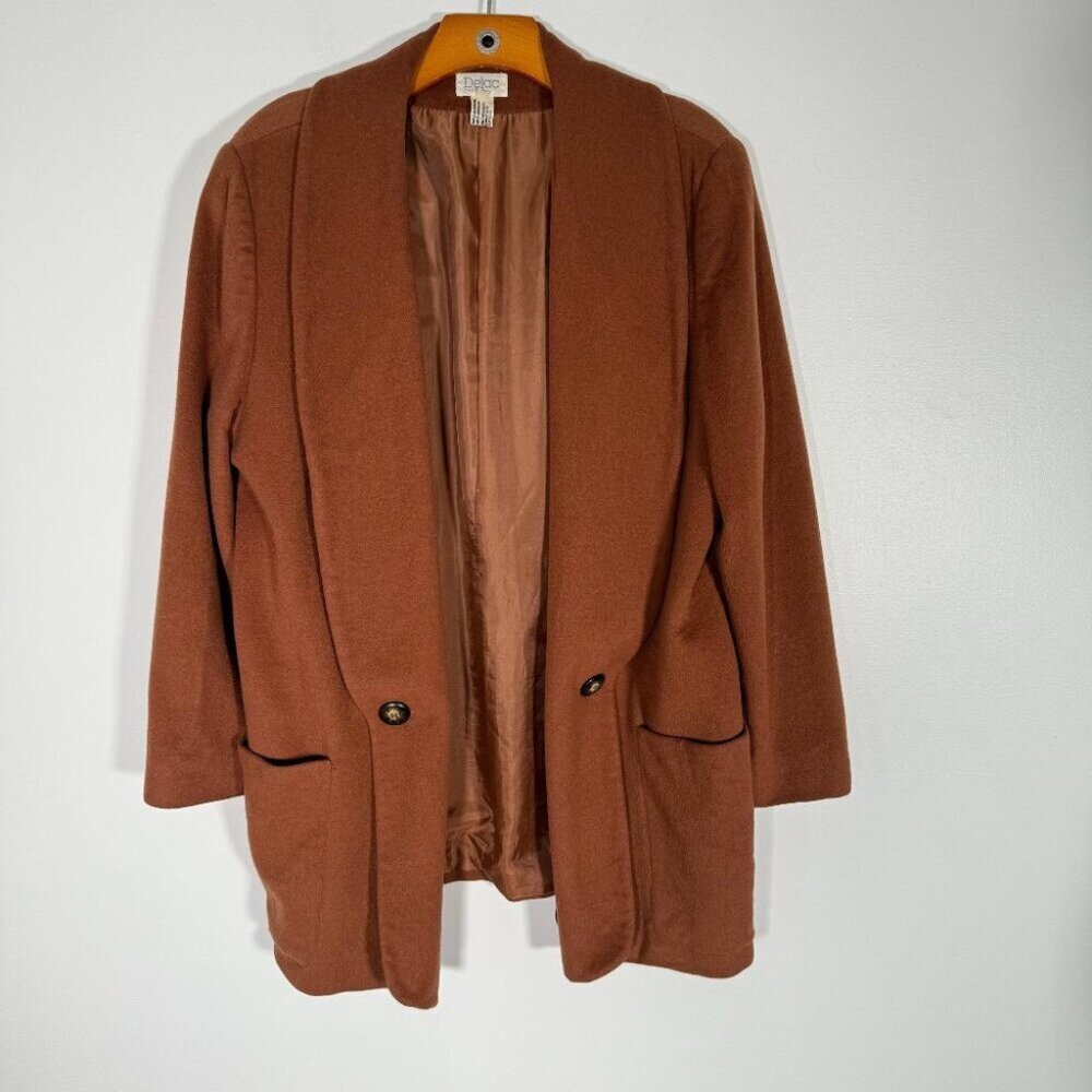 Vintage Dejac Saks-Jandel Wool Angora Cashmere Blazer Coal Old Money Luxury L